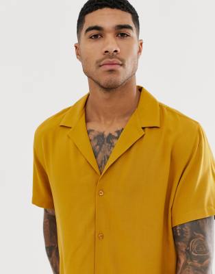 ASOS DESIGN relaxed deep revere shirt