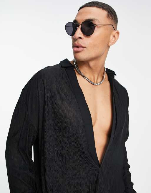 Deep v neck polo shirt deals