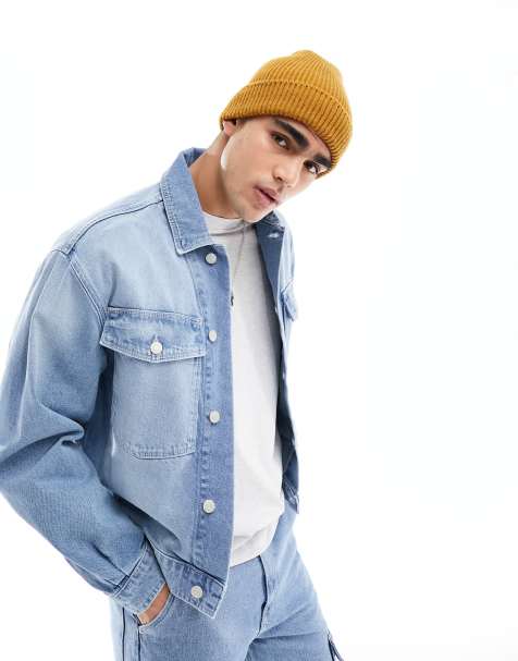 Stylish denim jackets on sale mens