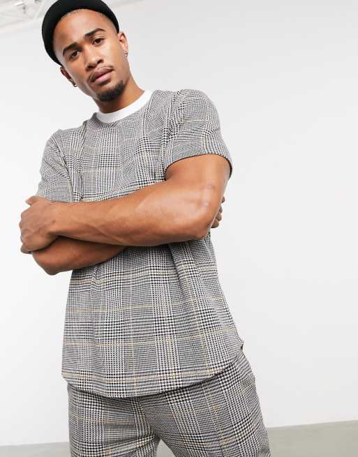 dogtooth jacquard zip through overshirt