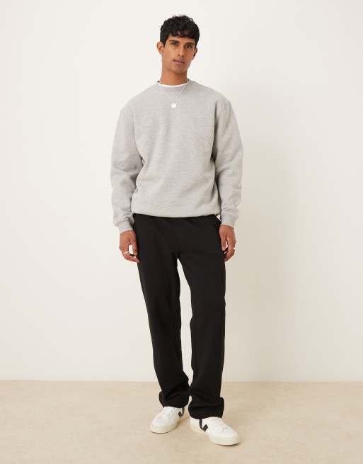 ASOS DESIGN – Relaxed Fit Basic-Sweatshirt in meliertem Grau mit Longline-Schnitt, 2 von 5