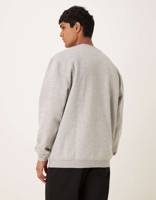 ASOS DESIGN – Relaxed Fit Basic-Sweatshirt in meliertem Grau mit Longline-Schnitt, 3 von 5