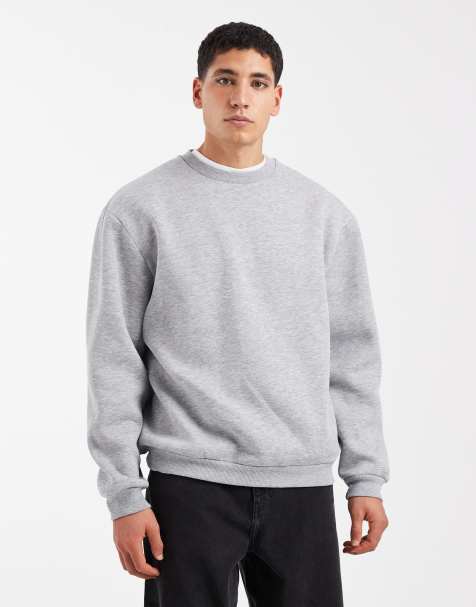ASOS DESIGN – Relaxed Fit Basic-Sweatshirt in meliertem Grau - view 1