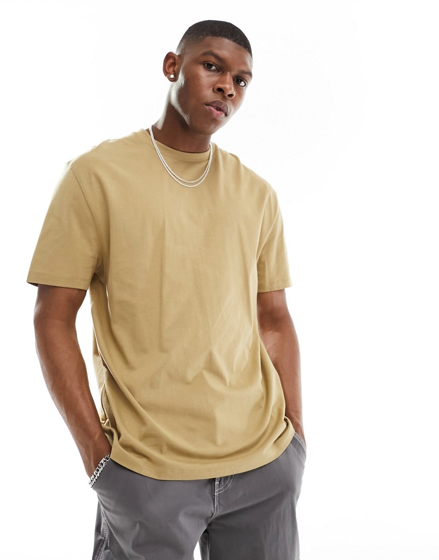 ASOS DESIGN relaxed fit crew neck t-shirt in brown