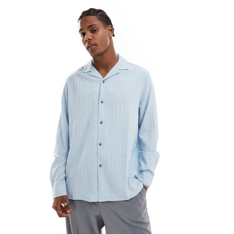 RETOUCHレタッチ L/S Shirt light blue Port Authority S608/TLS608/S608ES Mens Light Blue/Light
