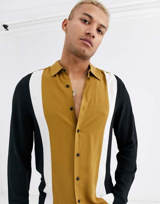 relaxed fit viscose shirt