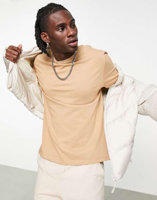 ASOS DESIGN relaxed fit heavyweight t-shirt in beige