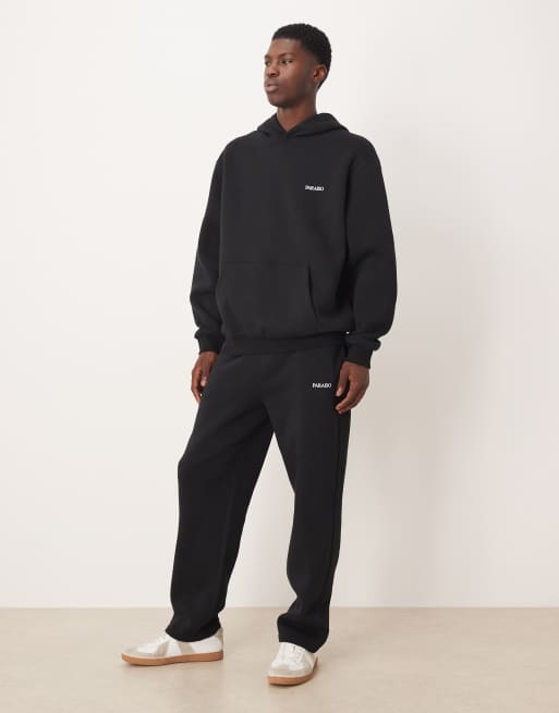 ASOS DESIGN relaxed fit hoodie with print in black - part of a set