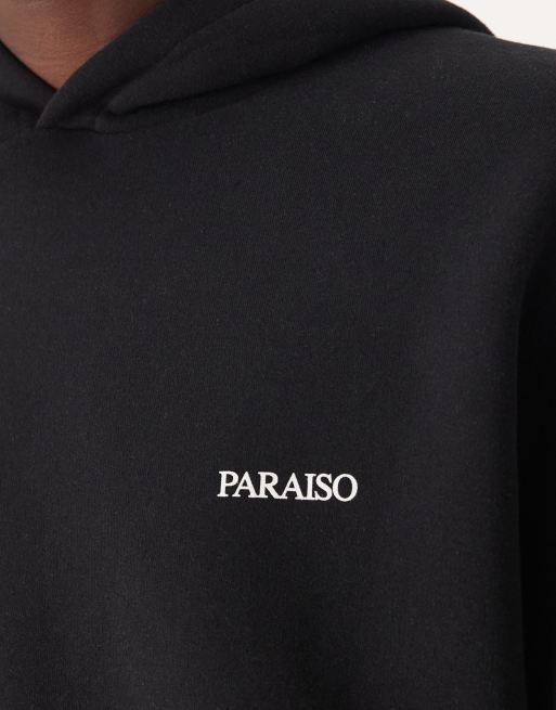 ASOS DESIGN relaxed fit hoodie with print in black - part of a set