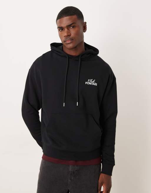 ASOS DESIGN relaxed fit hoodie with souvenir back print in black, 3 of 5