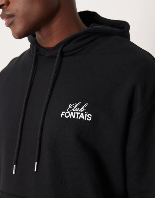 ASOS DESIGN relaxed fit hoodie with souvenir back print in black, 5 of 5