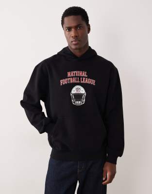 Relaxed-Fit-Kapuzenpullover in Schwarz mit „NFL"-Print-Marineblau Marineblau S