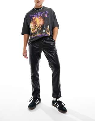 Asos Design Relaxed Fit Lace-up Pants In Black In Black