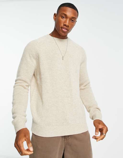 Men's Relaxed Fit Crew Neck Wool Sweater