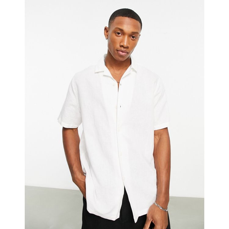 ASOS Regular Fit Paisley Lace Shirt With Revere Collar in White for Men