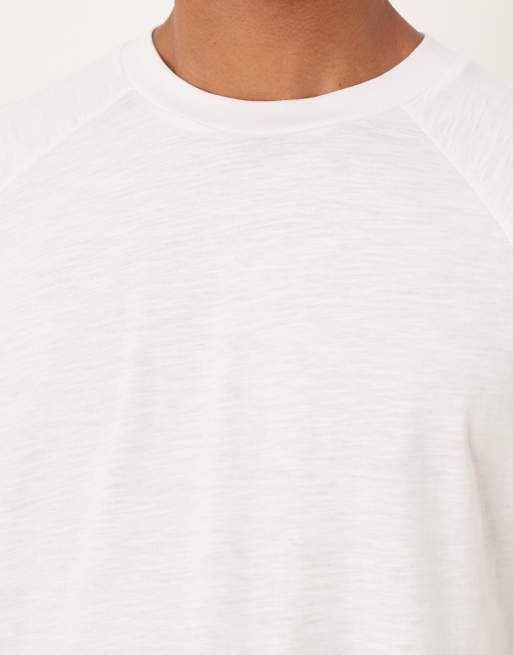 ASOS DESIGN relaxed fit long sleeve slub textured T-shirt in white, 5 of 5