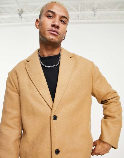 Asos camel outlet overcoat