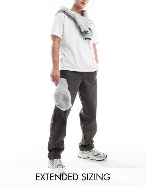ASOS DESIGN relaxed fit pull on pants in charcoal