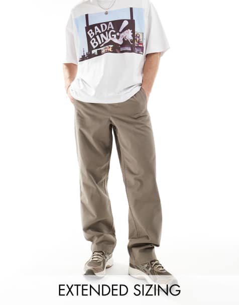 ASOS DESIGN relaxed fit pull on trouser in brown - view 1