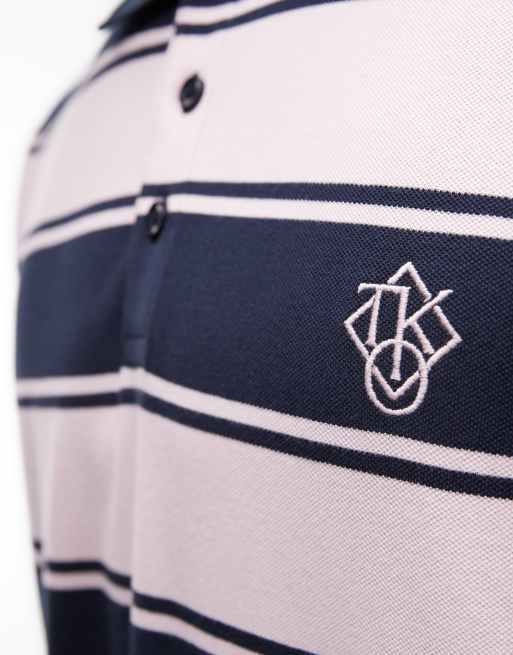 ASOS DESIGN – Relaxed-Fit-Rugby-Polohemd aus Pikee in gestreiftem Rosa, 5 von 5