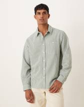 ASOS DESIGN oversized shirt in brown stripe