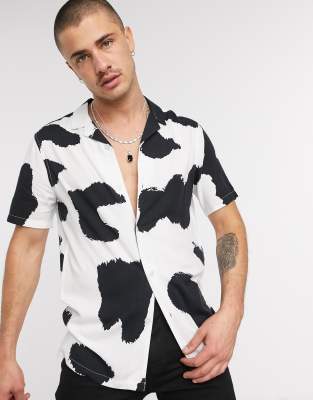 cow print mens shirt