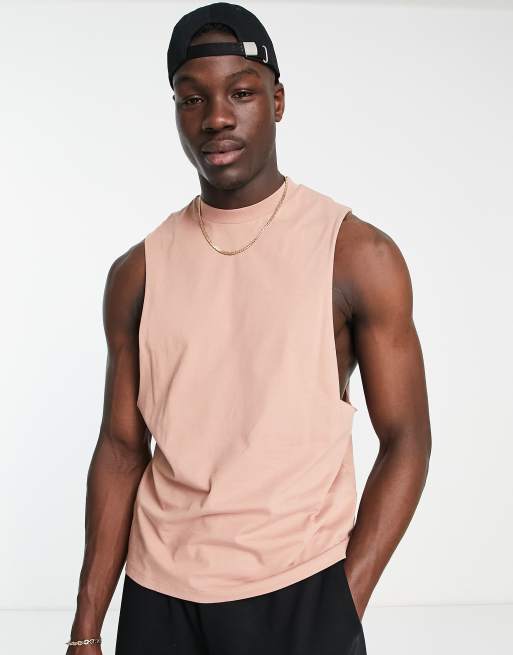 ASOS DESIGN relaxed fit singlet in light brown