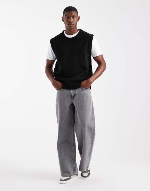 ASOS DESIGN – Relaxed-Fit-Strickpullunder in Schwarz, 2 von 5
