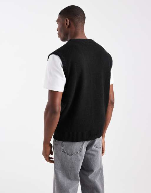 ASOS DESIGN – Relaxed-Fit-Strickpullunder in Schwarz, 3 von 5