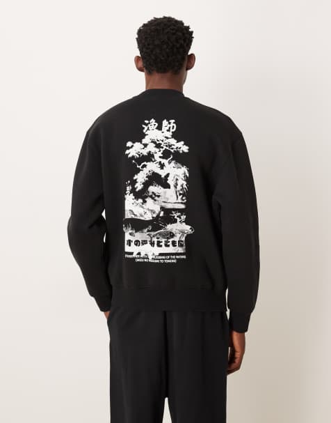 ASOS DESIGN – Relaxed-Fit-Sweatshirt in Schwarz mit Souvenir-Print - view 1