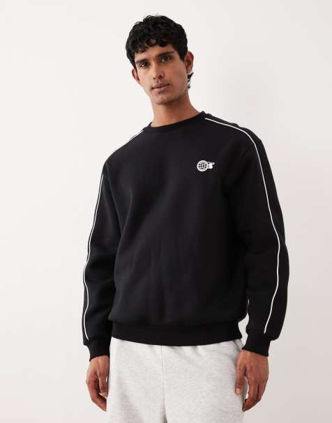ASOS DESIGN relaxed fit sweatshirt with chest print in black - view 1