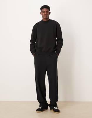 Asos Design Relaxed Fit Sweatshirt With Souvenir Print In Black