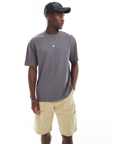 ASOS DESIGN – Relaxed-Fit-T-Shirt aus schwerem Stoff in Anthrazit - view 1