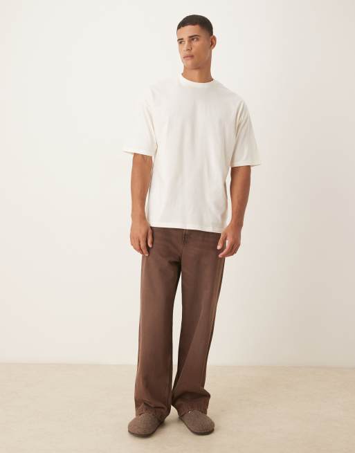 ASOS DESIGN – Relaxed Fit T-Shirt in Creme mit Himmelskörper-Grafikprint, 2 von 5