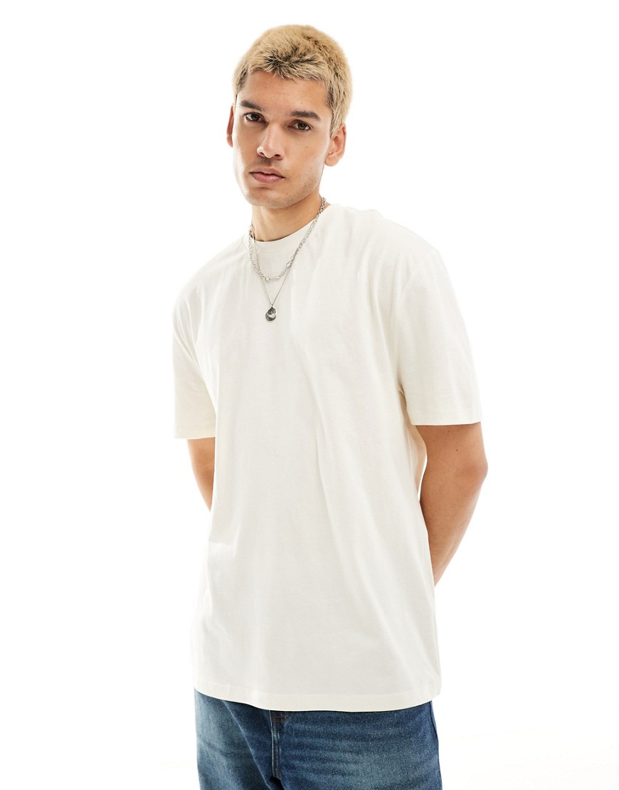 ASOS DESIGN relaxed fit t-shirt in ecru-White