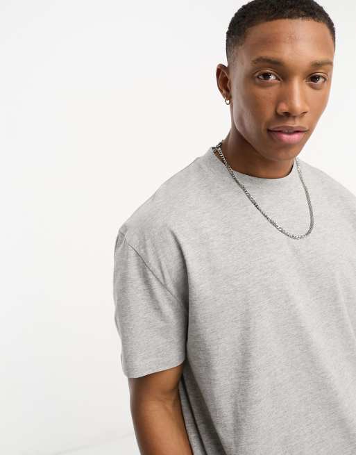 ASOS Design relaxed fit t-shirt in grey marl in grey marl | ASOS