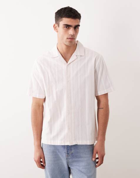 ASOS DESIGN – Relaxed-Fit-T-Shirt in Hellrosa mit Streifen - view 1