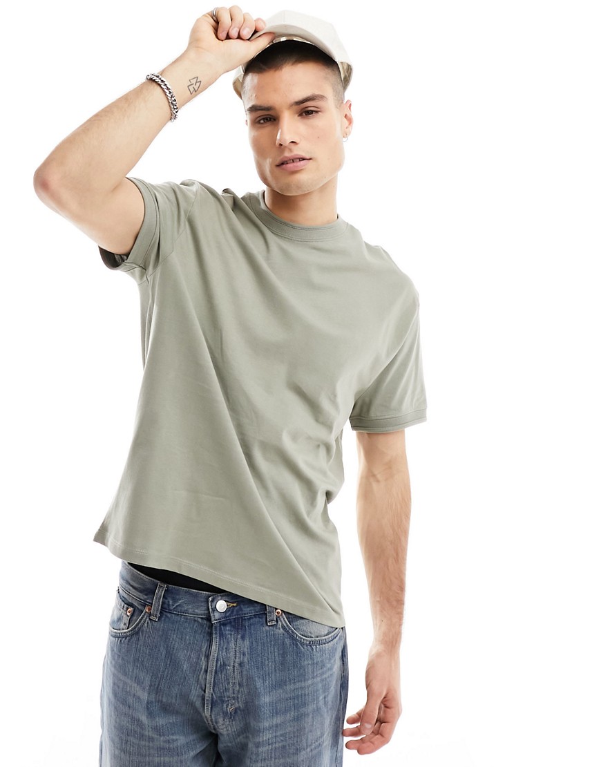 ASOS DESIGN relaxed fit t-shirt in khaki-Green