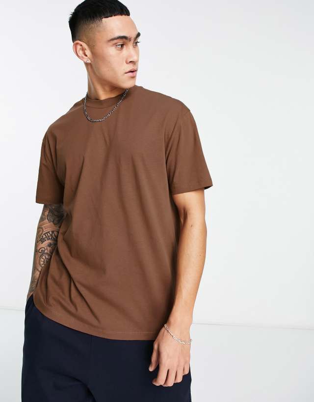 ASOS DESIGN relaxed fit t-shirt in light brown