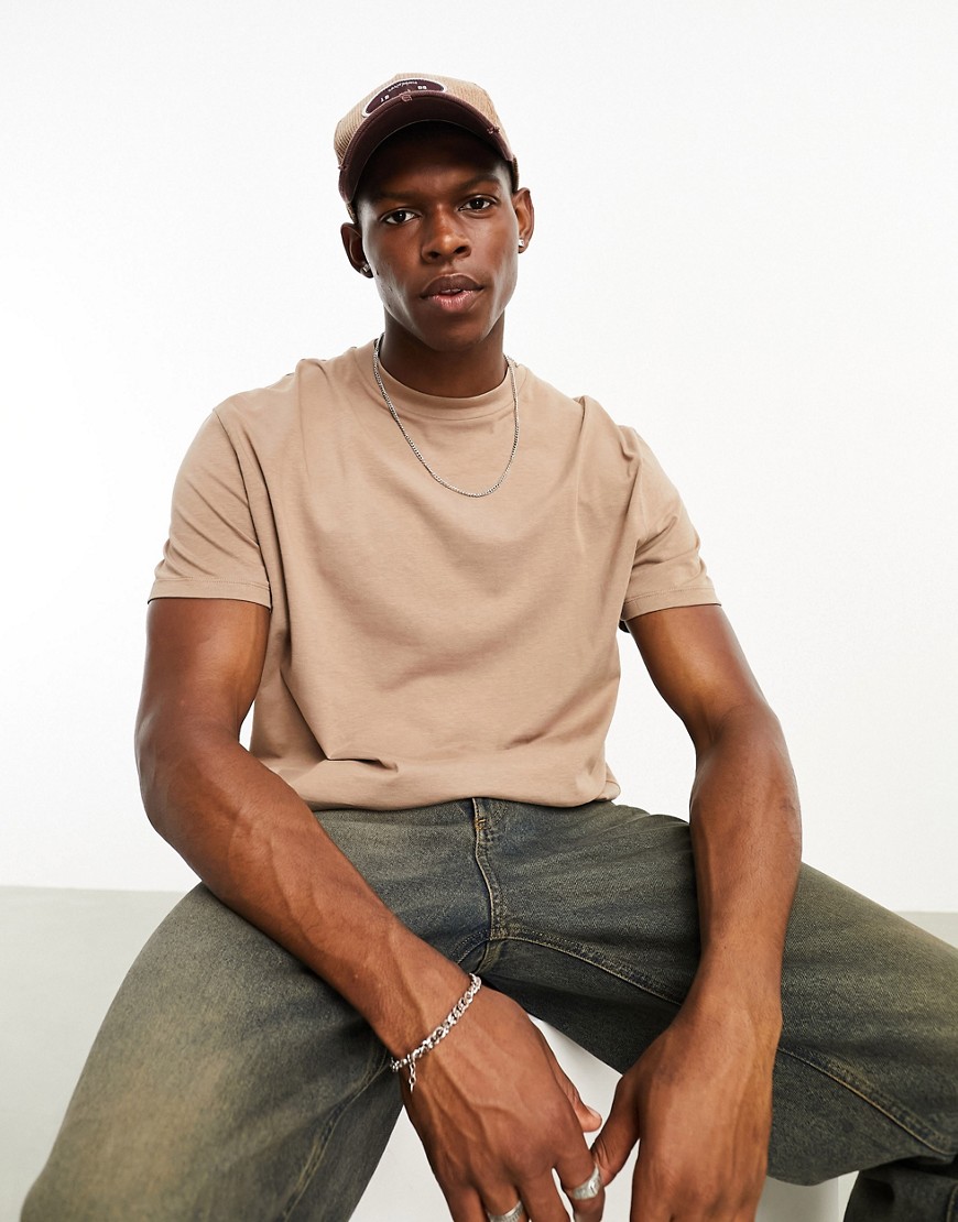 ASOS DESIGN relaxed fit t-shirt in light brown