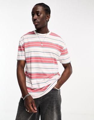 ASOS DESIGN relaxed fit t-shirt in multi stripe