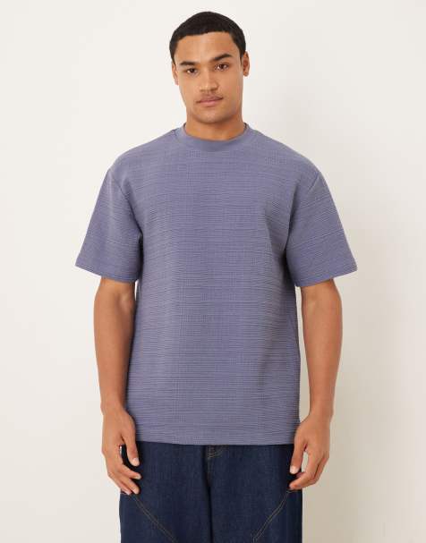ASOS DESIGN – Relaxed Fit T-Shirt in strukturiertem Marineblau - view 1