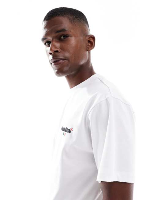 ASOS DESIGN – Relaxed Fit T-Shirt in Weiß mit „Italia“-Rückengrafik , 3 von 5
