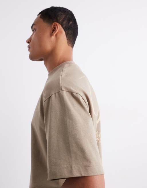 ASOS DESIGN relaxed fit t-shirt with back print detail in greige, 4 of 6