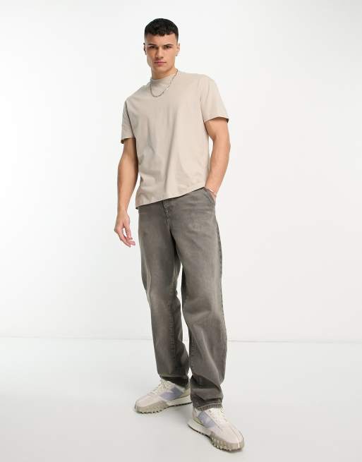 ASOS DESIGN relaxed fit t-shirt with crew neck in beige | ASOS