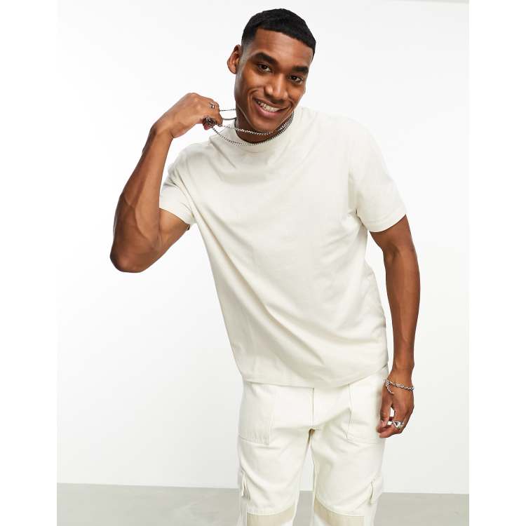 ASOS DESIGN relaxed fit t-shirt with crew neck in beige | ASOS