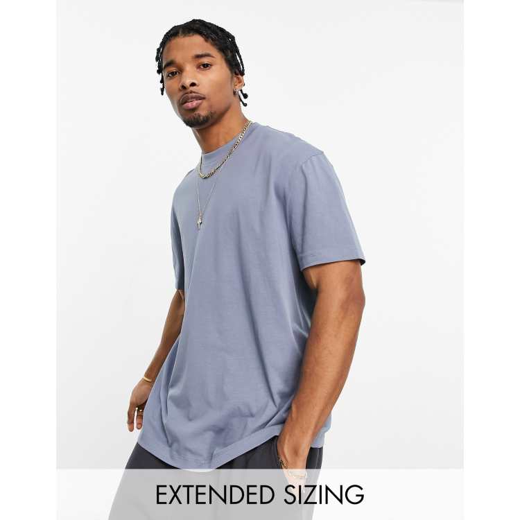 ASOS DESIGN relaxed t-shirt in teal with small chest text print