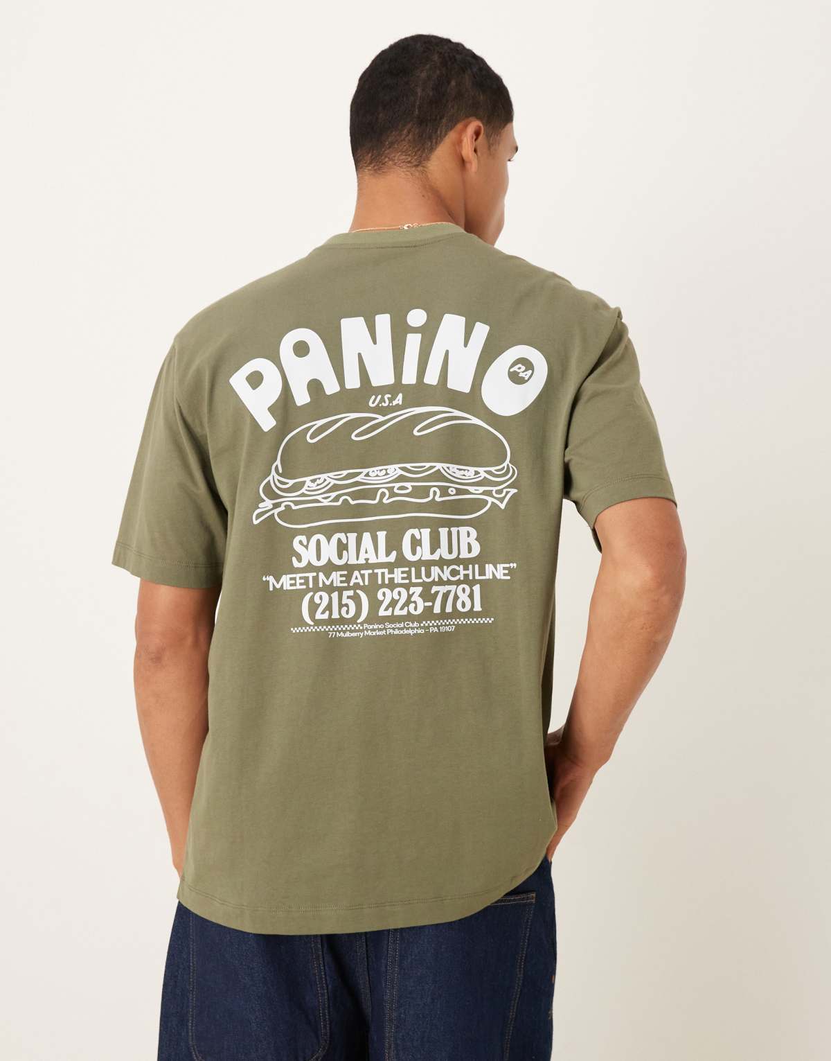 ASOS DESIGN relaxed fit t-shirt with food print in green
