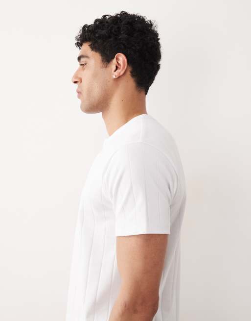  ASOS DESIGN relaxed fit t-shirt with henley neck in white, 4 of 5