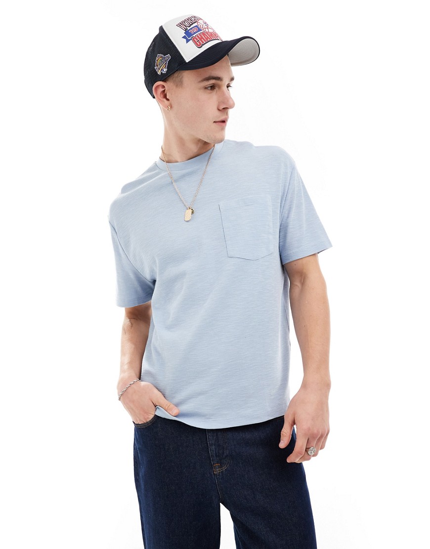 ASOS DESIGN relaxed fit t-shirt with pocket in light blue